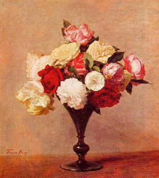 Henri Fantin-Latour : Roses in a Vase II